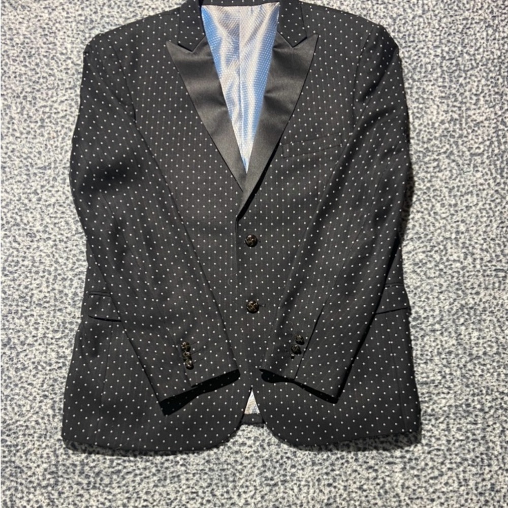 Elegant Black Polka Dot Blazer